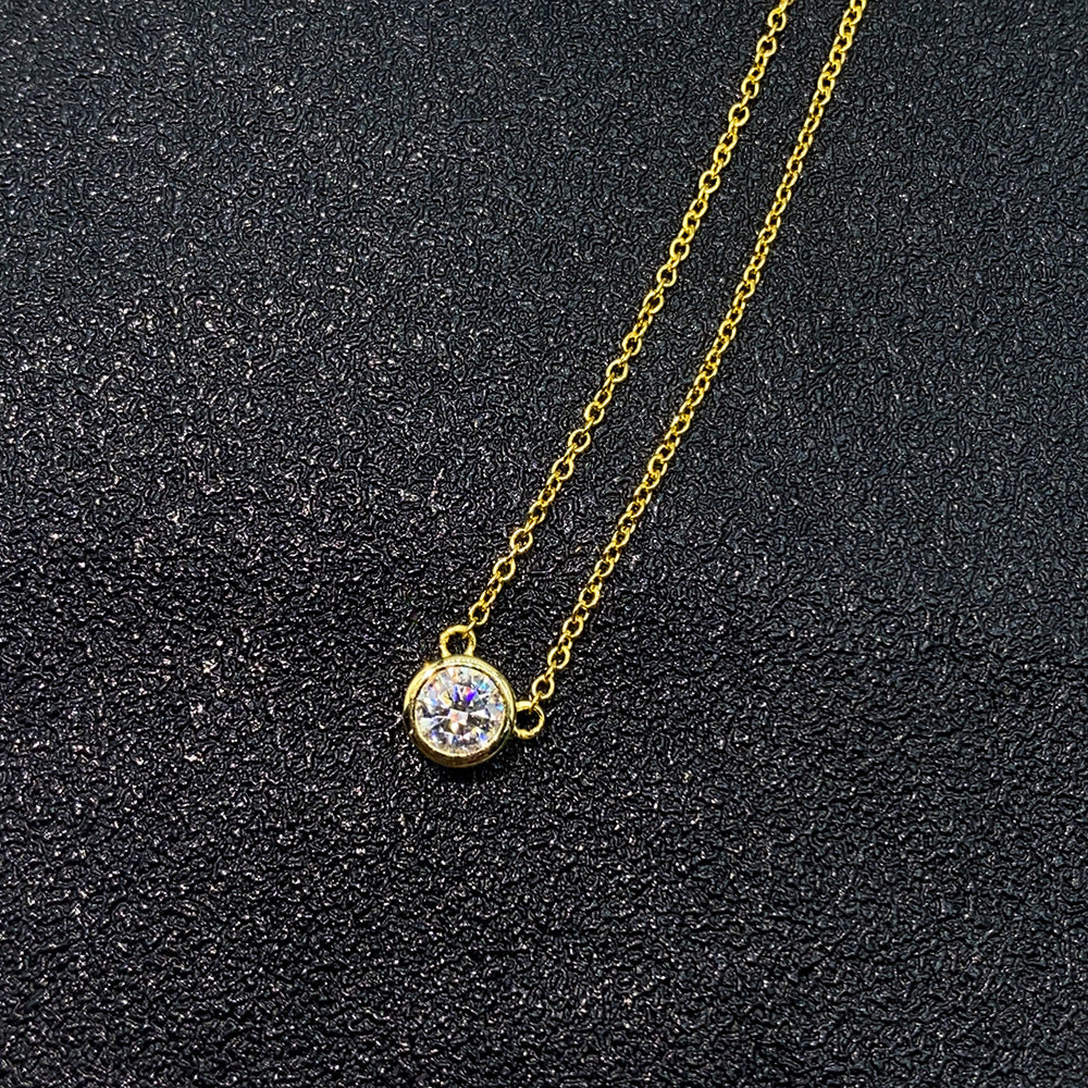 S925 Sterling Silver Bubble Moissanite Necklace | Floating Circle Pendant | Caratix