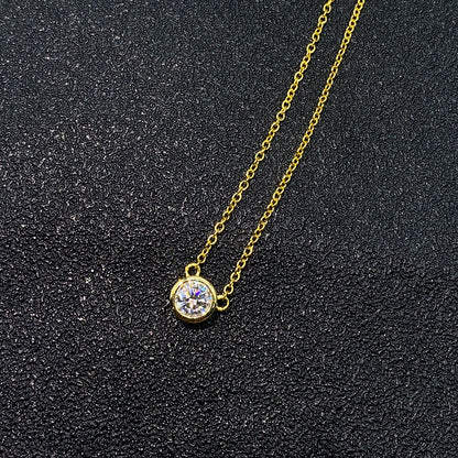 S925 Sterling Silver Bubble Moissanite Necklace | Floating Circle Pendant | Caratix
