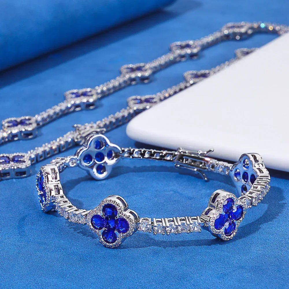 Spring Clasp Tennis Chain Necklace Colored Gemstones & Zircon Hip Hop Jewelry for Men | Caratix Jewelry - CaratixJewelry
