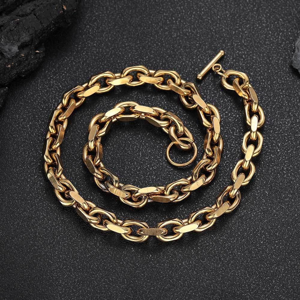 Stainless Steel Cross O Chain Necklace Bracelet Hip Hop Jewelry | Caratix Jewelry - CaratixJewelry