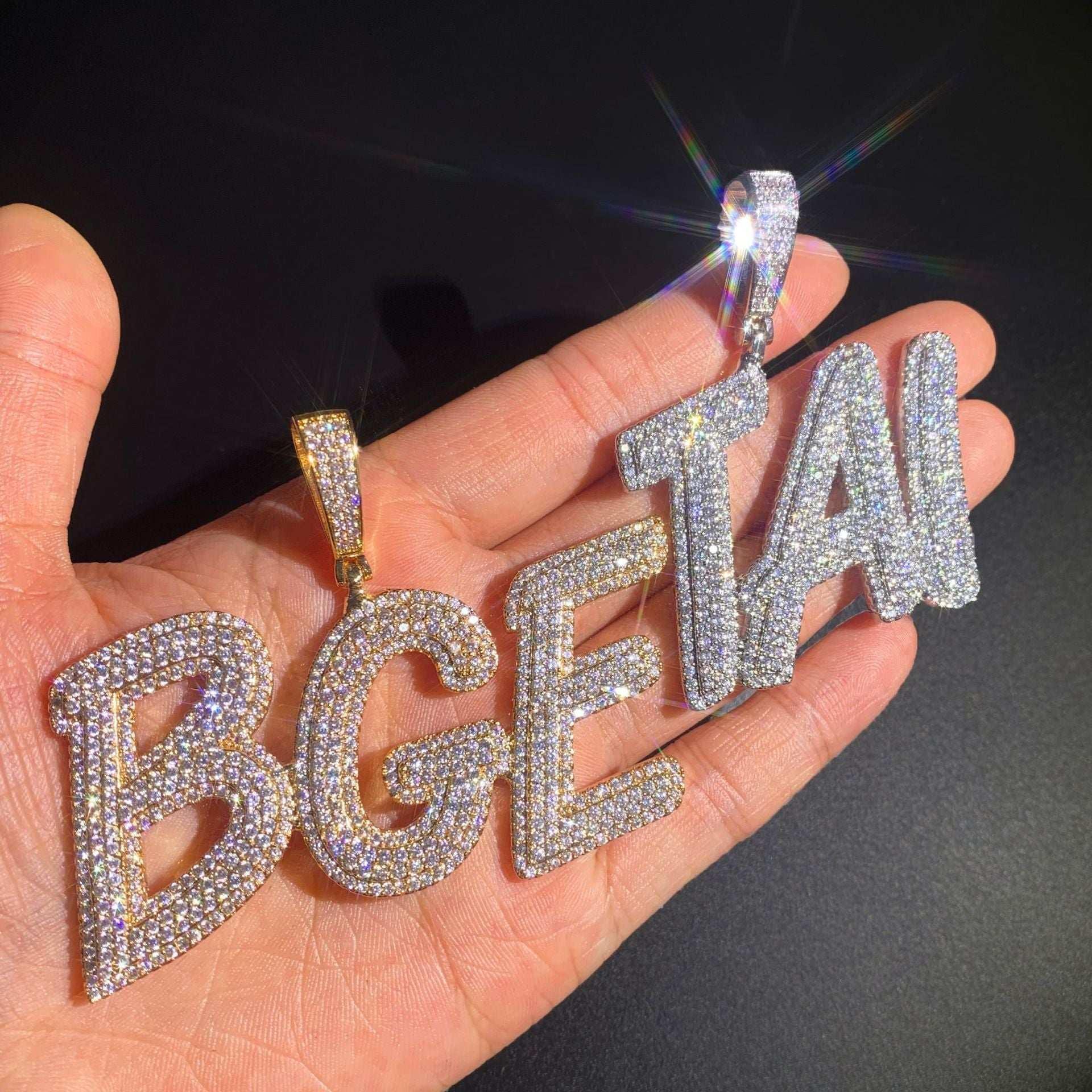 Dollar Sign Letter Chain | Hip Hop DIY Alphabet Pendant Trendy Fashion Necklace - CaratixJewelry