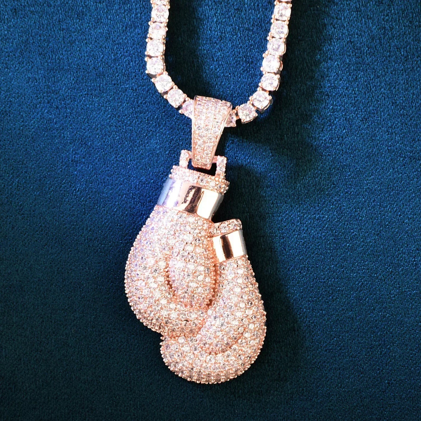 Iced Out Boxing Glove Pendant | CZ Hip Hop Streetwear Trendy Necklace - CaratixJewelry