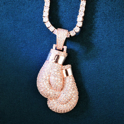 Iced Out Boxing Glove Pendant | CZ Hip Hop Streetwear Trendy Necklace - CaratixJewelry