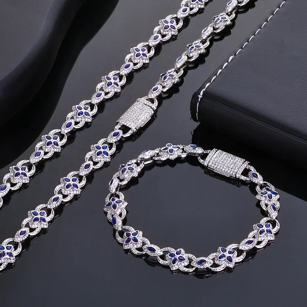 Custom Evil Eye & Infinity 8 Necklace | Colorful Zircon Gold Chain for Rapper | Caratix - CaratixJewelry