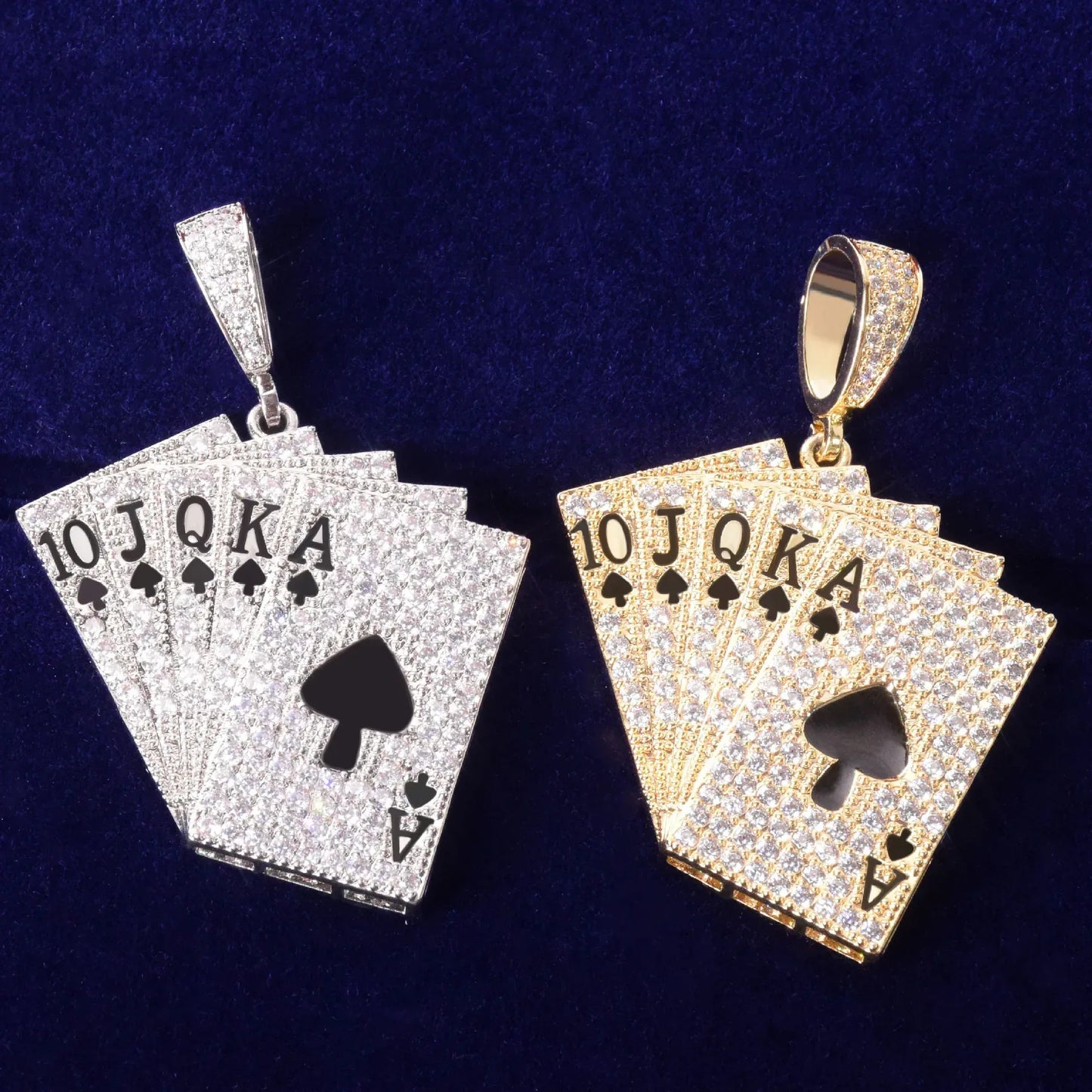 Men's Ace of Spades Casino Necklace | Premium Copper CZ Gambler Jewelry - CaratixJewelry