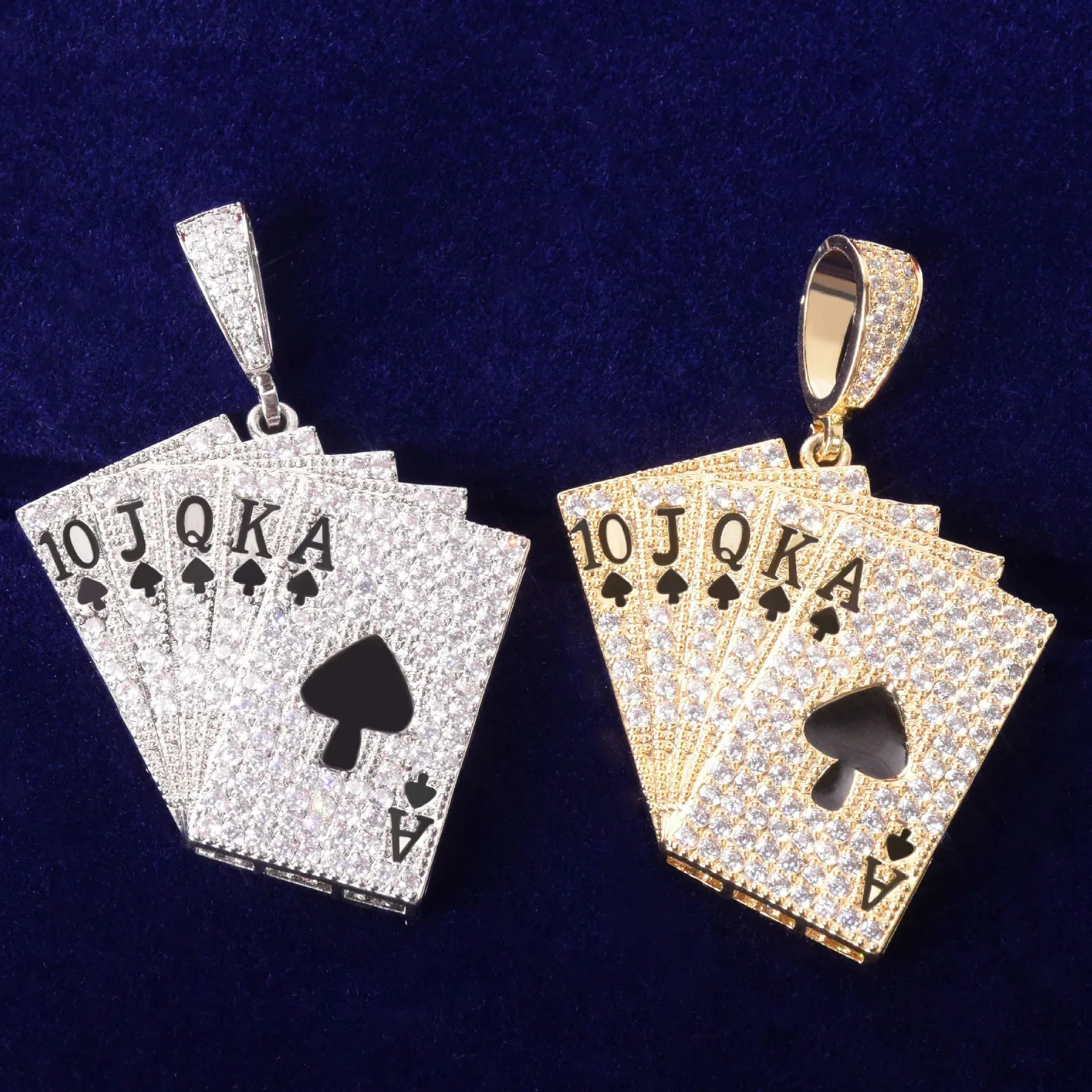 Men's Ace of Spades Casino Necklace | Premium Copper CZ Gambler Jewelry - CaratixJewelry