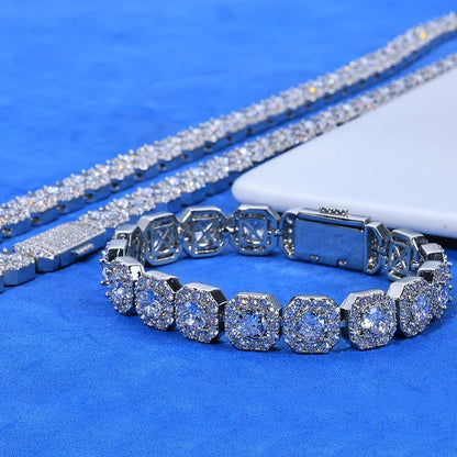 10mm Square Tennis Chain Iced-Out Zircon Bracelet for Men | Caratix Jewelry - CaratixJewelry