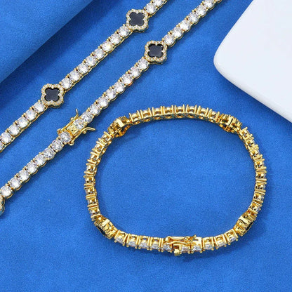 Iced Out Tennis Necklace Zircon Floral Charm Hip Hop Jewelry for Women | Caratix Jewelry - CaratixJewelry