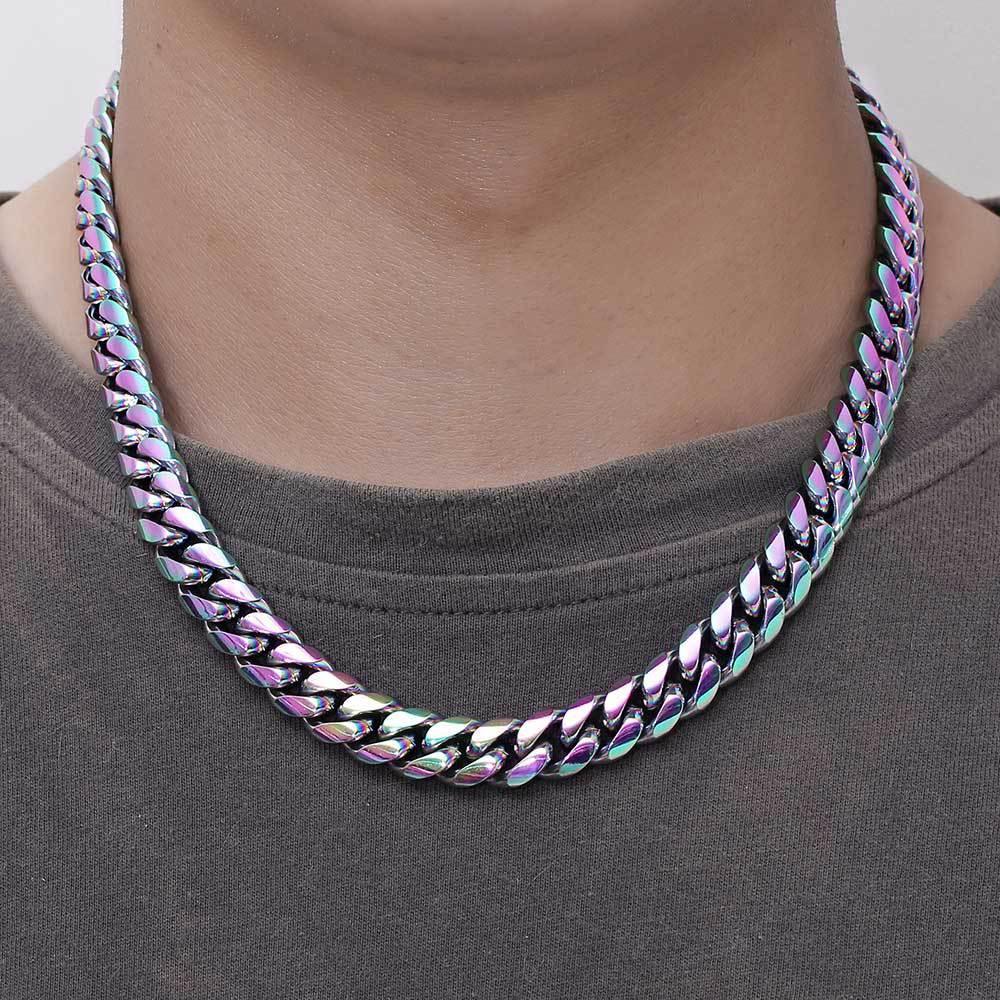 Gold Plated Stainless Steel Cuban Link Necklace with Classic Clasp for Men | Caratix Jewelry - CaratixJewelry