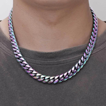 Gold Plated Stainless Steel Cuban Link Necklace with Classic Clasp for Men | Caratix Jewelry - CaratixJewelry