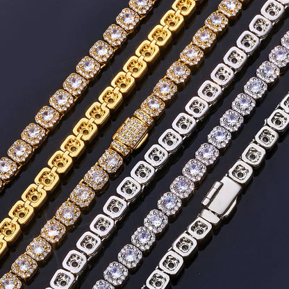 5mm Single-Row Moissanite Candy Chain for Men – S925 Sterling Silver Custom Luxury Hip Hop Necklace - CaratixJewelry