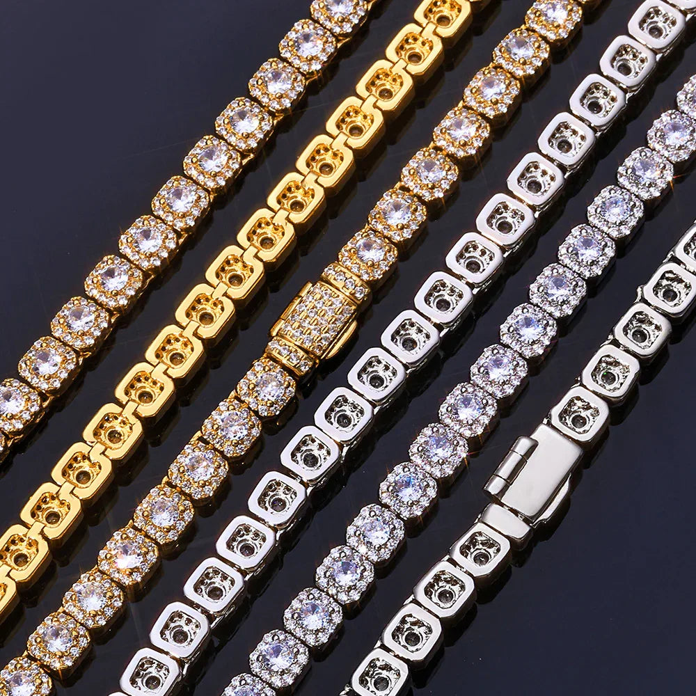 Custom 5mm S925 Silver Baguette Bracelet | Pro Flip-Clasp Bling Jewelry | Caratix - CaratixJewelry