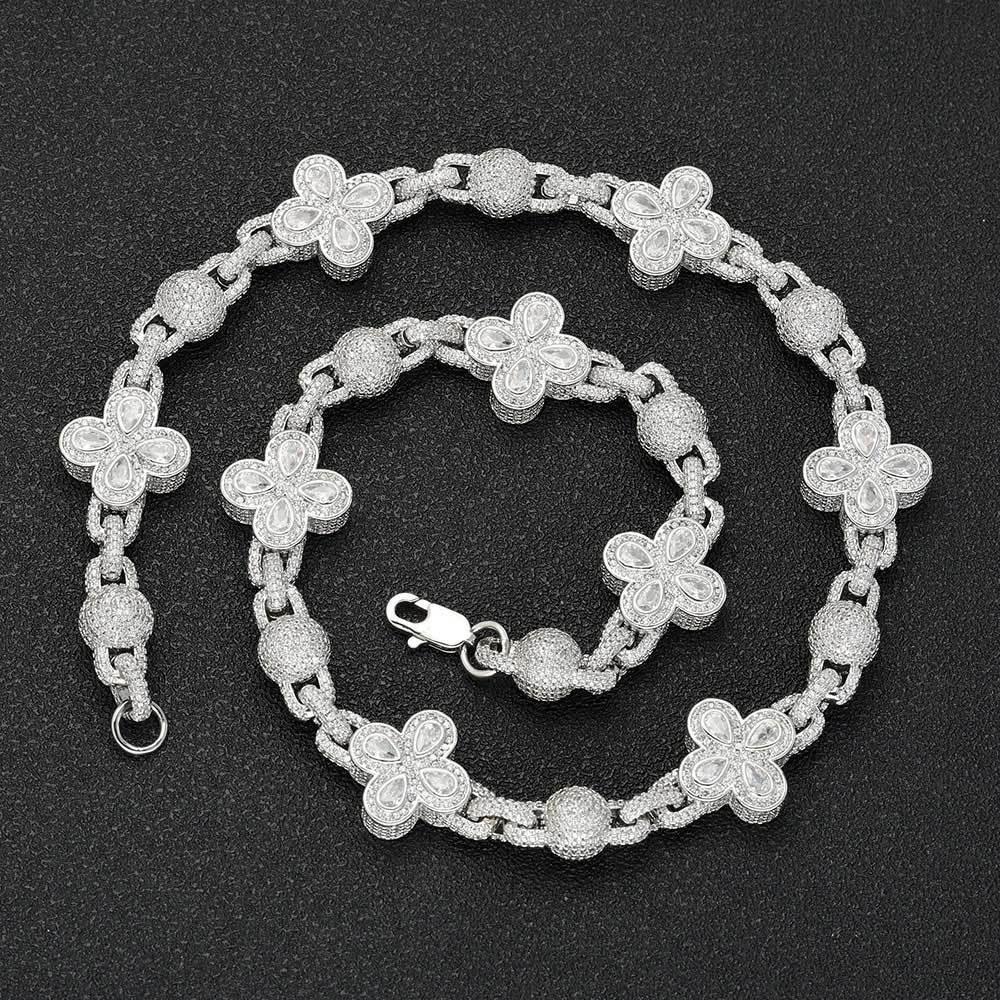 Iced Out Bubble Bead Chain Zircon Hip Hop Necklace for Men | Caratix Jewelry - CaratixJewelry