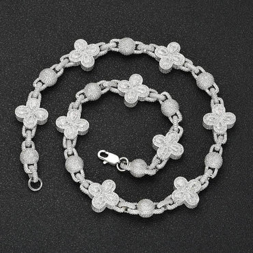 Iced Out Bubble Bead Chain Zircon Hip Hop Necklace for Men | Caratix Jewelry - CaratixJewelry