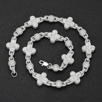 Iced Out Bubble Bead Chain Zircon Hip Hop Necklace for Men | Caratix Jewelry - CaratixJewelry