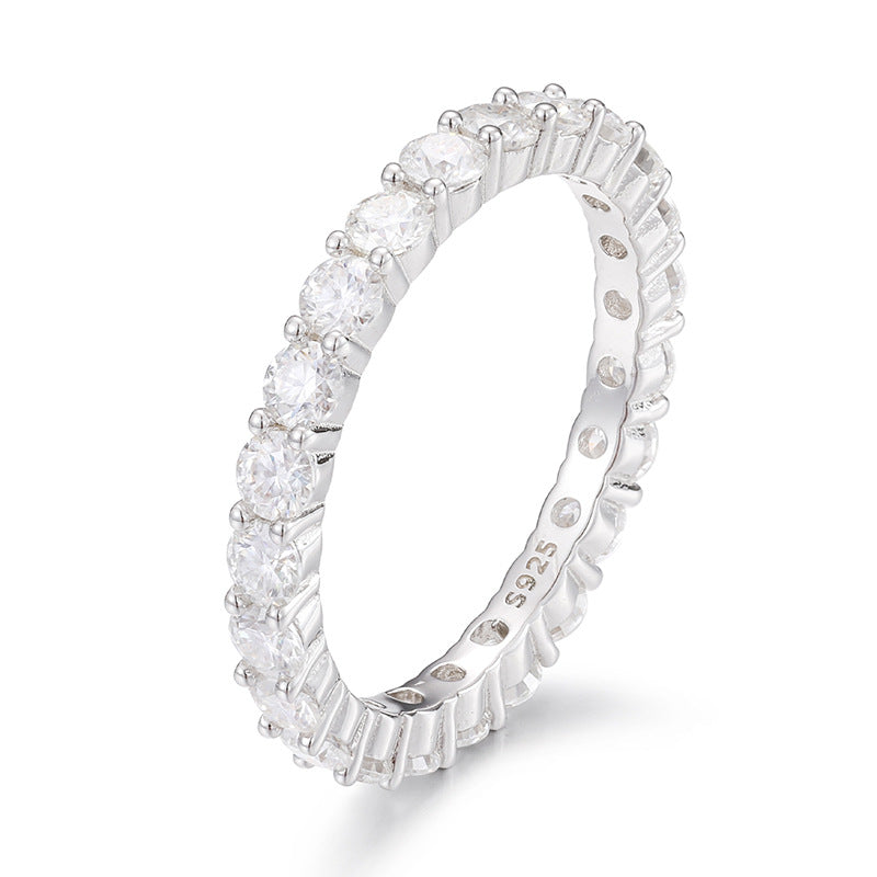 3mm Moissanite Eternity Band S925 Silver Ring | Caratix