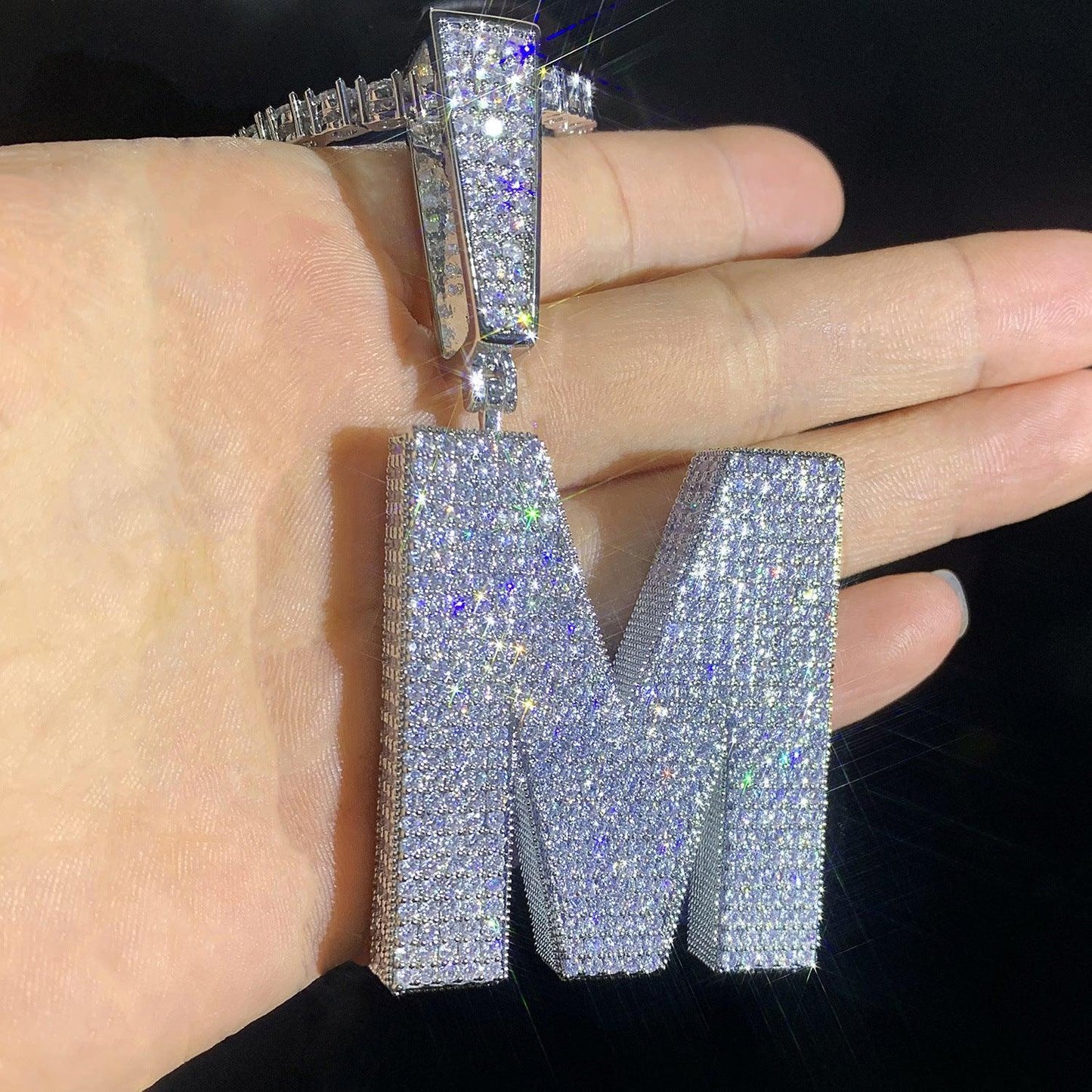 26 Letter Alphabet Pendant | CZ Iced Out Hip Hop Streetwear Jewelry - CaratixJewelry