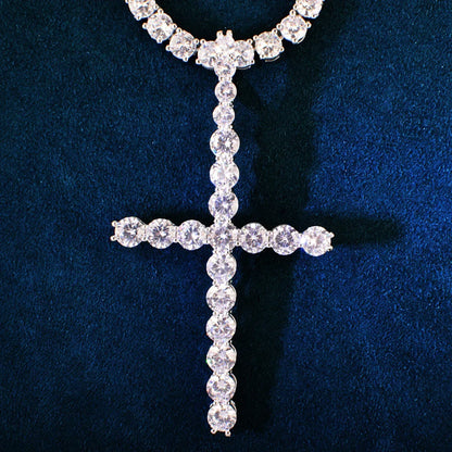 AAA CZ Cross Pendant Necklace | Men’s Hip Hop Streetwear Jewelry - CaratixJewelry