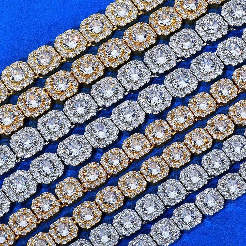 Ice Cube Moissanite Chain – S925 Sterling Silver Iced-Out Hip Hop Men’s Trendy Streetwear Necklace - CaratixJewelry