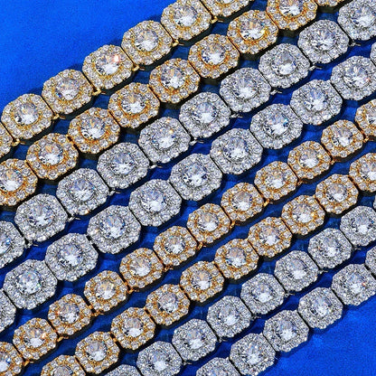 Ice Cube Moissanite Chain – S925 Sterling Silver Iced-Out Hip Hop Men’s Trendy Streetwear Necklace - CaratixJewelry
