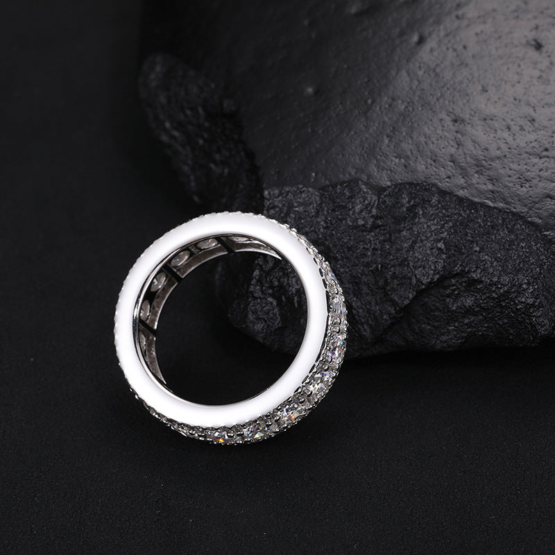 Unisex Moissanite Round Ring 925 Sterling Silver | Caratix