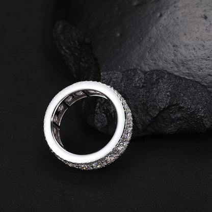 Unisex Moissanite Round Ring 925 Sterling Silver | Caratix