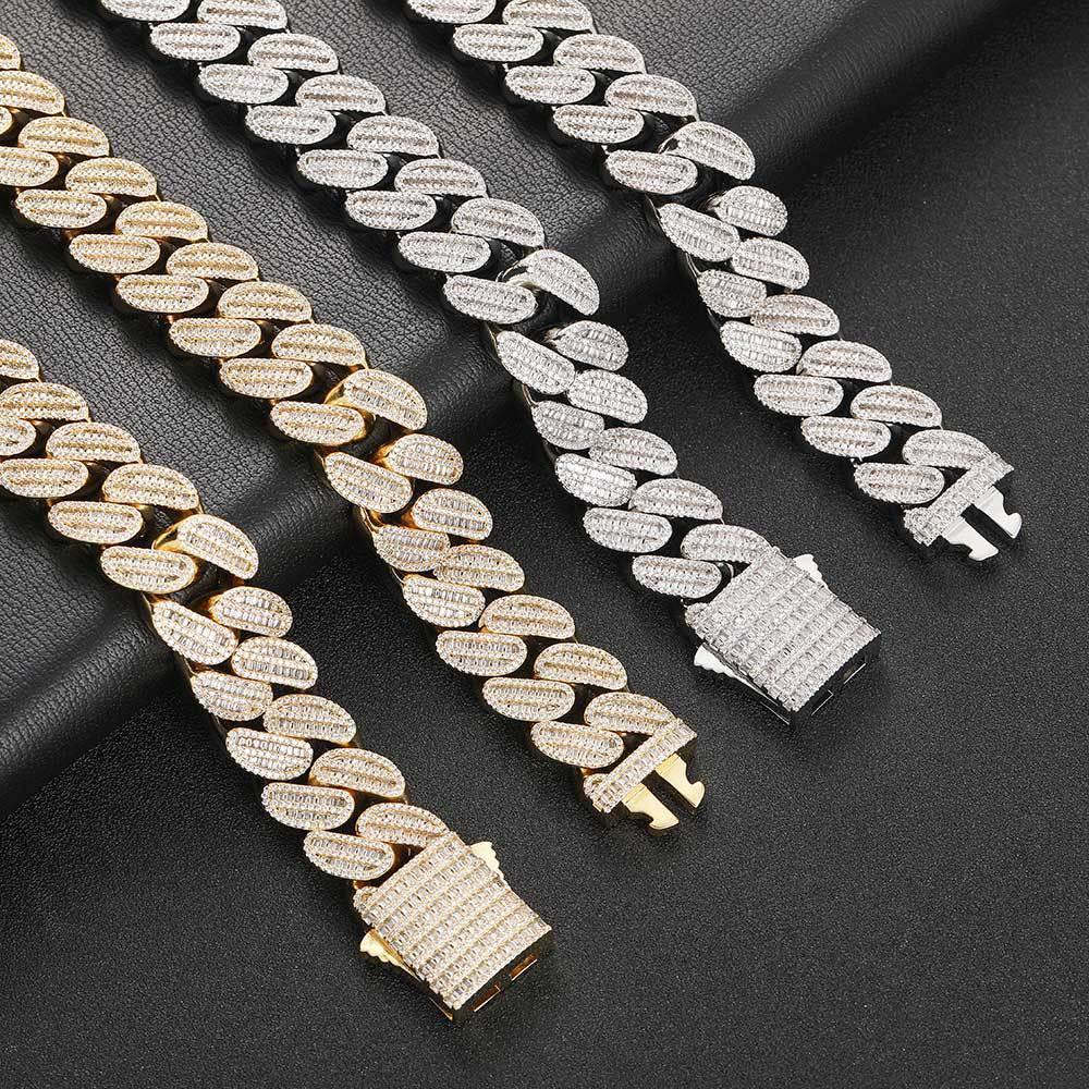 20mm Iced Out Cuban Bracelet Mixed Zircon Rapper Style - CaratixJewelry