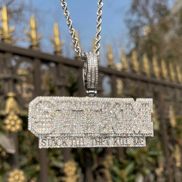 Men's Custom Style Name Necklace | Premium Copper CZ Hip Hop Acronym Jewelry - CaratixJewelry