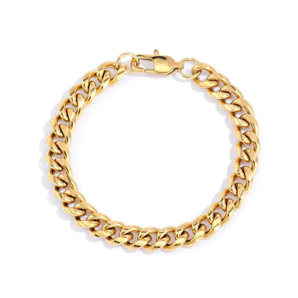 Cuban Link Bracelet with Box Clasp for Men | Caratix Jewelry - CaratixJewelry