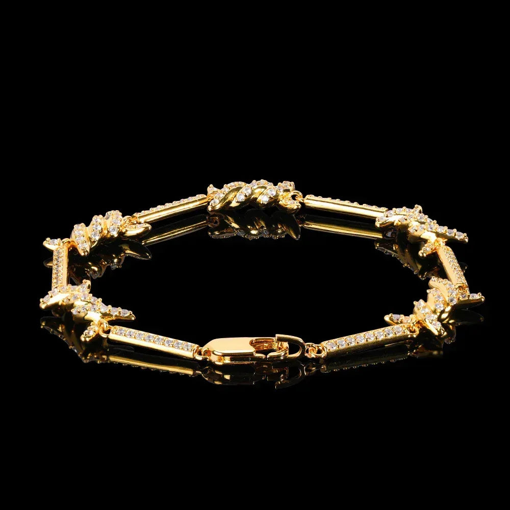 2.5mm Iced Out Thorn Chain Necklace Micro Zircon Gold Chain Rapper Style | Caratix Jewelry - CaratixJewelry