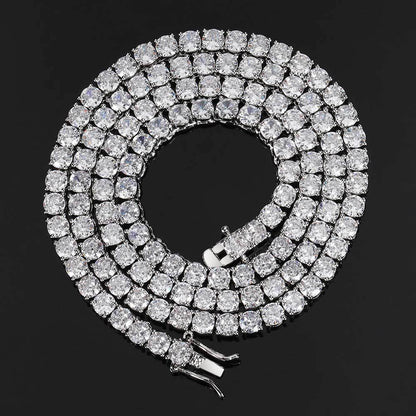 Custom 18K Gold Moissanite Tennis Chain | High-End Women's Hip Hop Bling | Caratix - CaratixJewelry