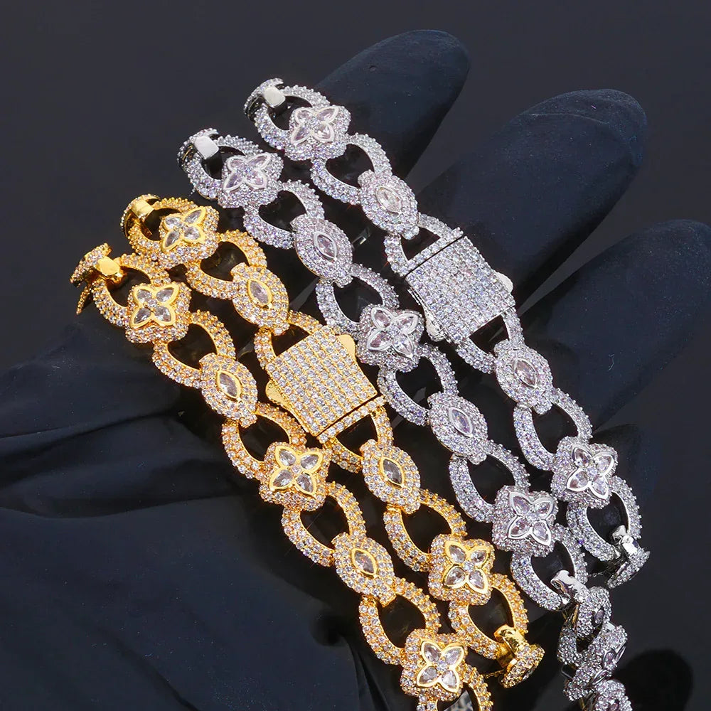 Custom 11mm Infinite 8-Link Evil Eye Necklace | High-End Gold Chain for Rapper | Caratix - CaratixJewelry