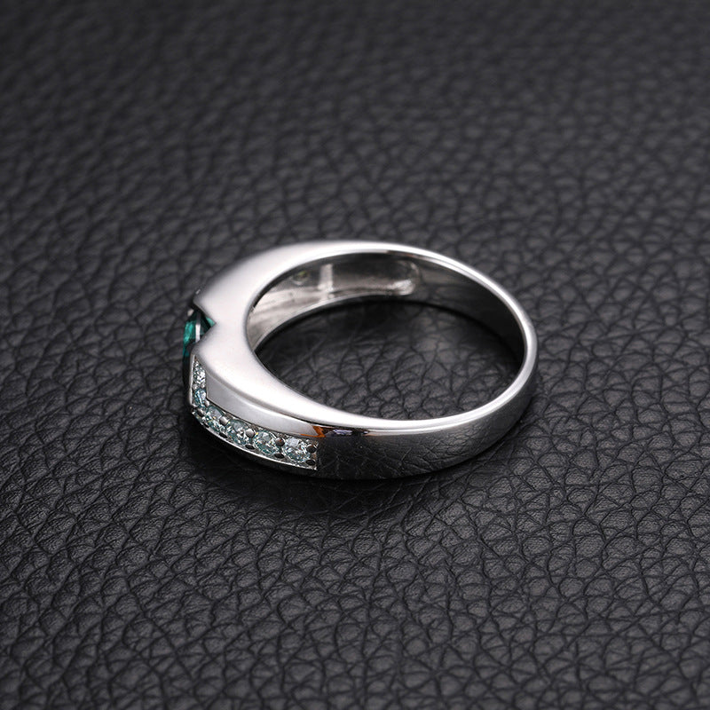 Green Moissanite All Seeing Eye S925 Protection Ring | Caratix