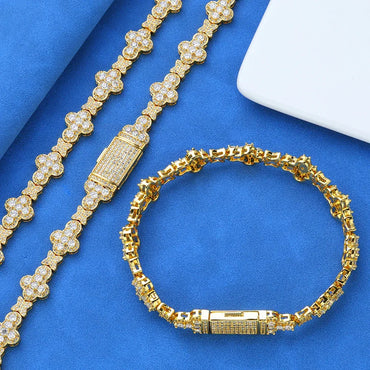 10mm Cross Star Zircon Hip Hop Bracelet Rapper Iced Out Chain Style | Caratix Jewelry - CaratixJewelry