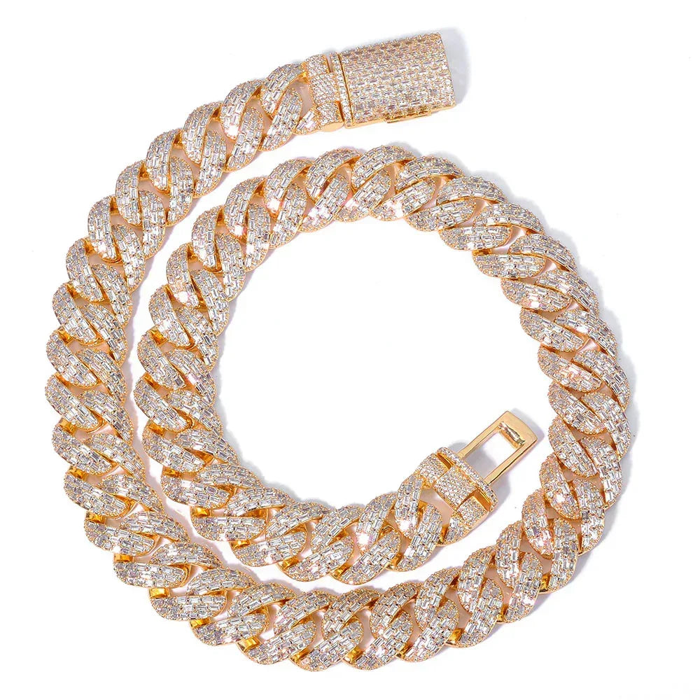 20mm Bubble Cuban Chain Necklace Zircon Hip Hop Jewelry - CaratixJewelry