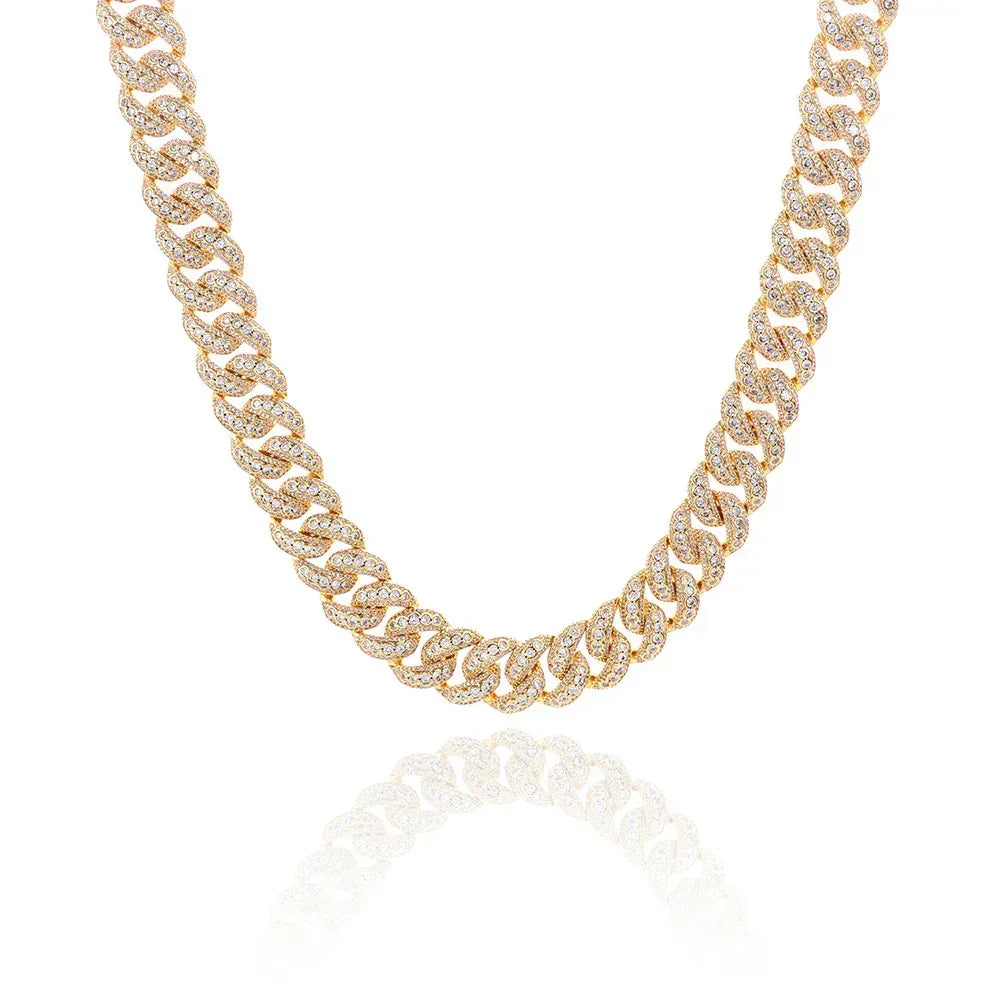 18mm Flip Clasp Full Cuban Link Necklace Hip Hop Bling Jewelry for Men | Caratix Jewelry - CaratixJewelry