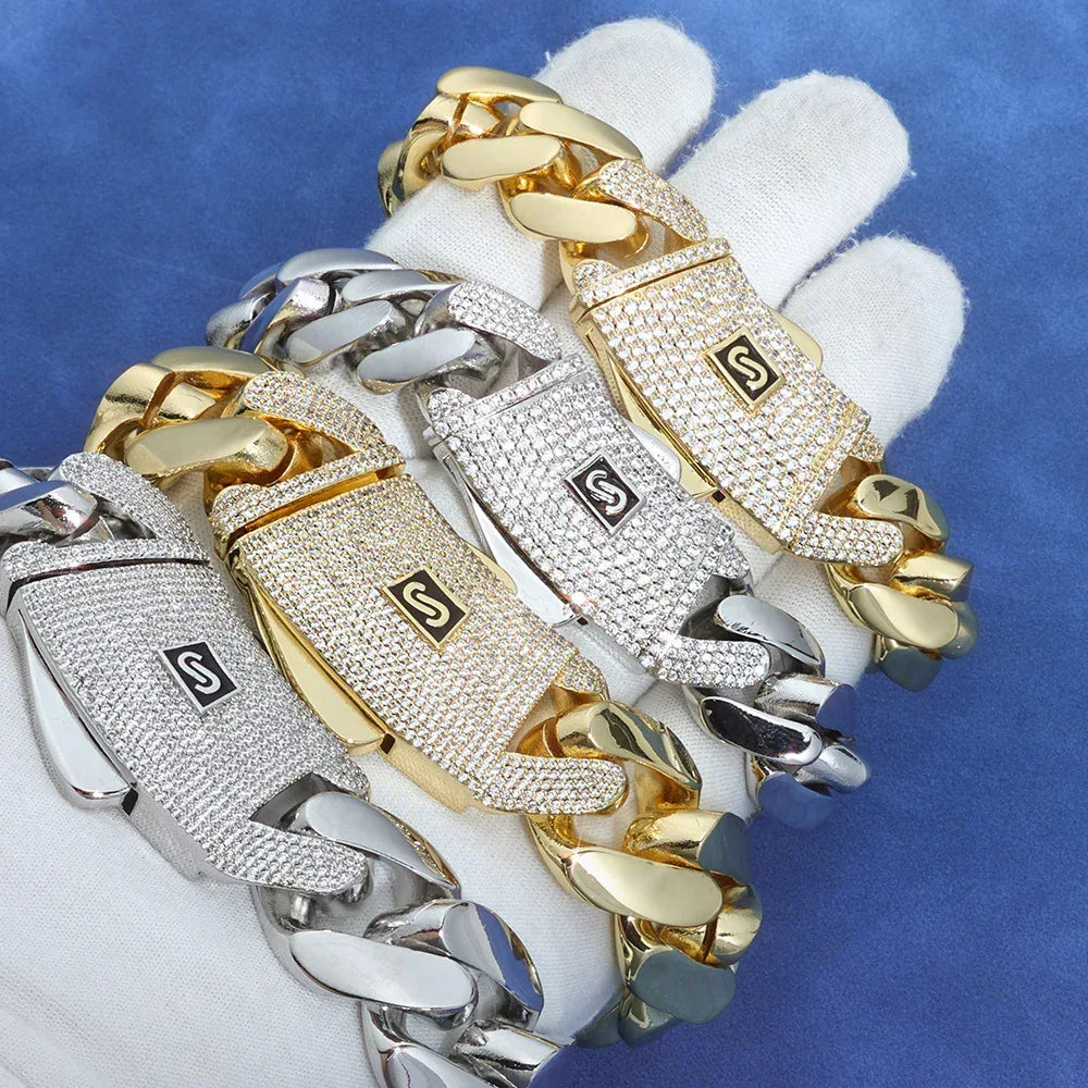 Polished Cuban Chain Necklace 14K Gold Tone Hip Hop Jewelry for Men | Caratix Jewelry - CaratixJewelry