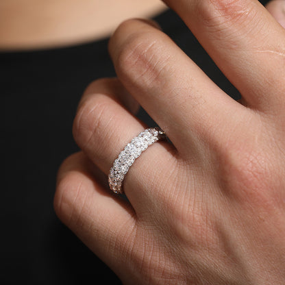 Moissanite Ice Cube Ring 925 Sterling Silver Band | Caratix