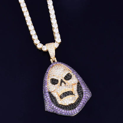 Men's Full Flood CZ Gothic Necklace | Premium Copper Biker Jewelry Caratix - CaratixJewelry
