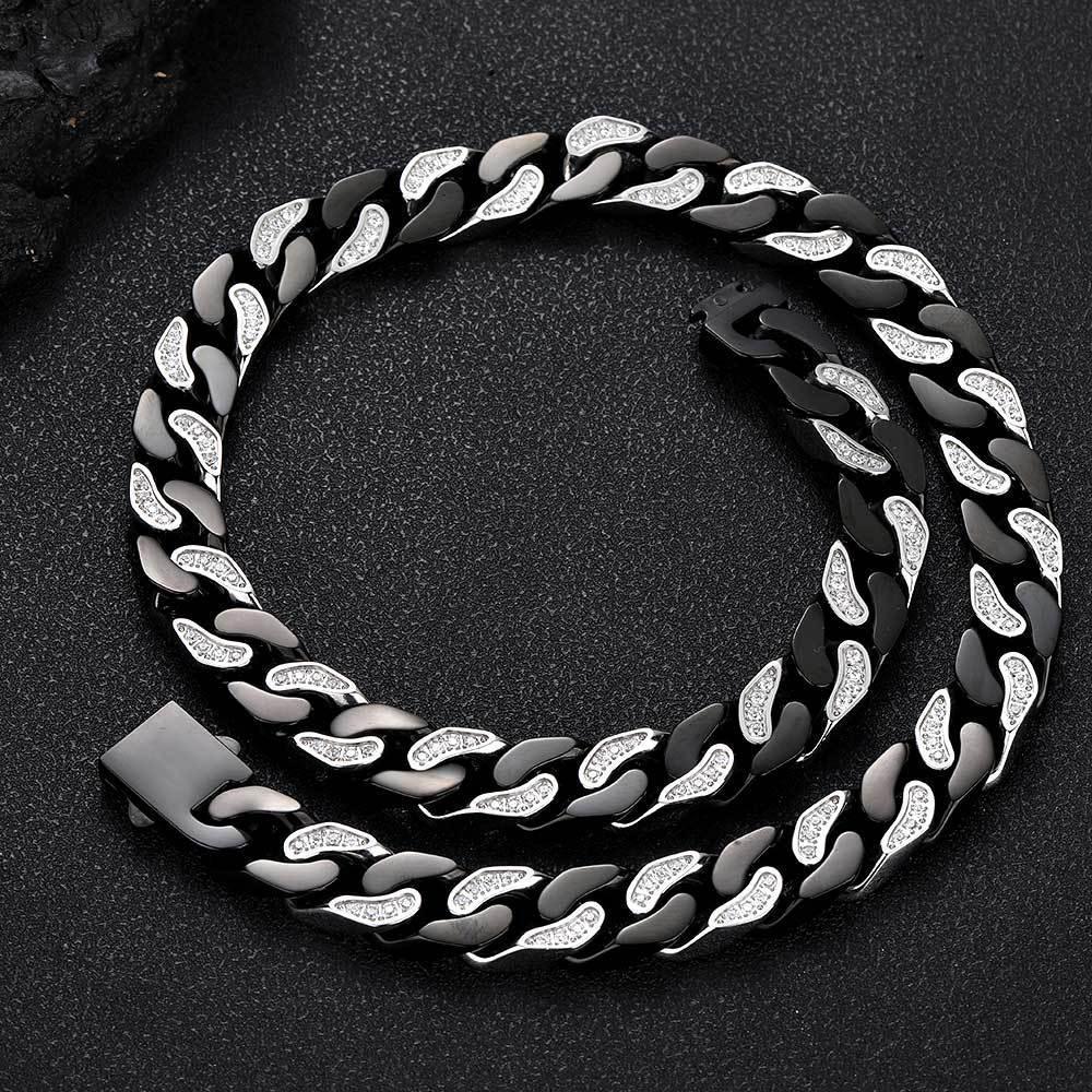 12mm Stainless Steel Iced Out Cuban Chain Zircon Necklace for Men | Caratix Jewelry - CaratixJewelry