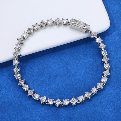 6mm Star Zircon Tennis Bracelet Custom Hip Hop Jewelry for Men | Caratix Jewelry - CaratixJewelry