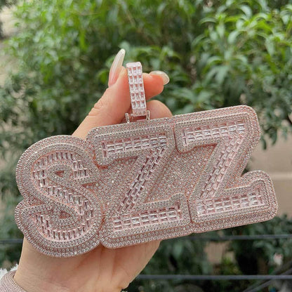 Round and Square Mixed Zircon Letter Pendant Necklace for Men and Women | Caratix Jewelry - CaratixJewelry