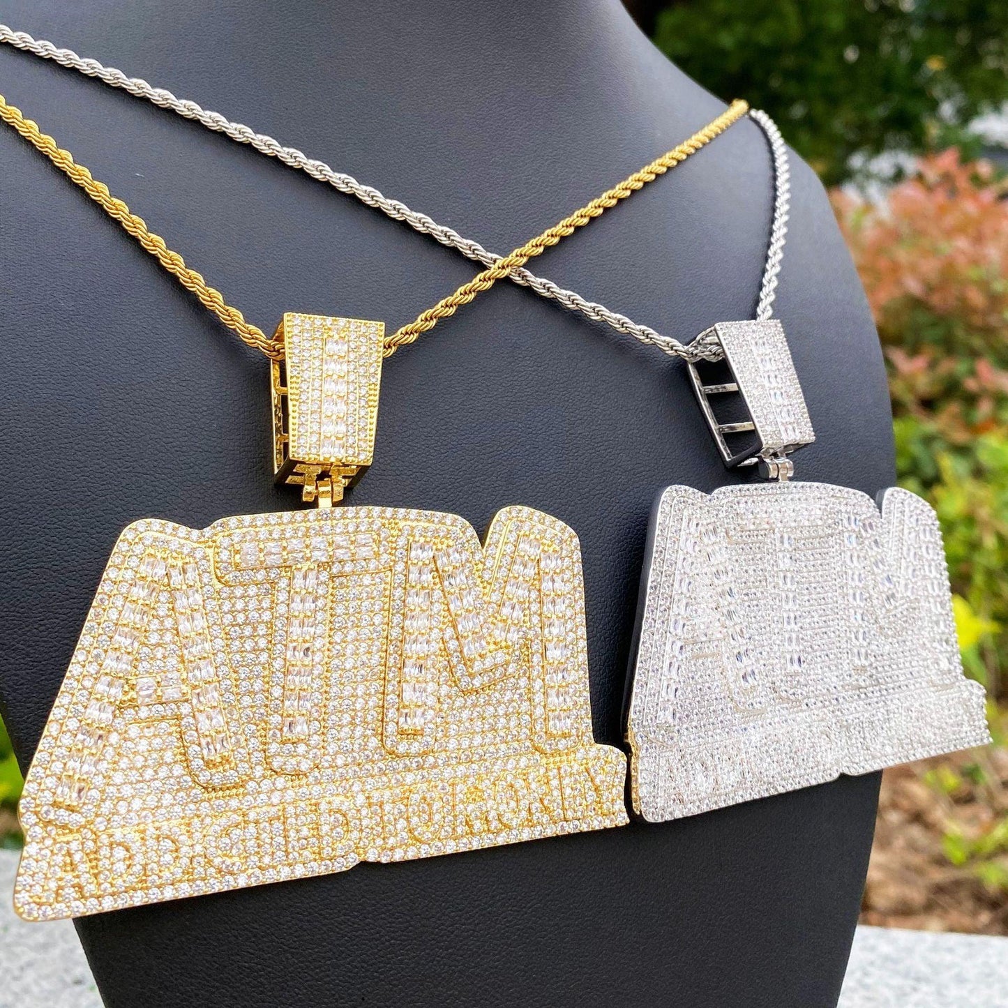 Women's "Addicted To Money" Necklace | Premium Copper CZ Cash Flow Jewelry - CaratixJewelry