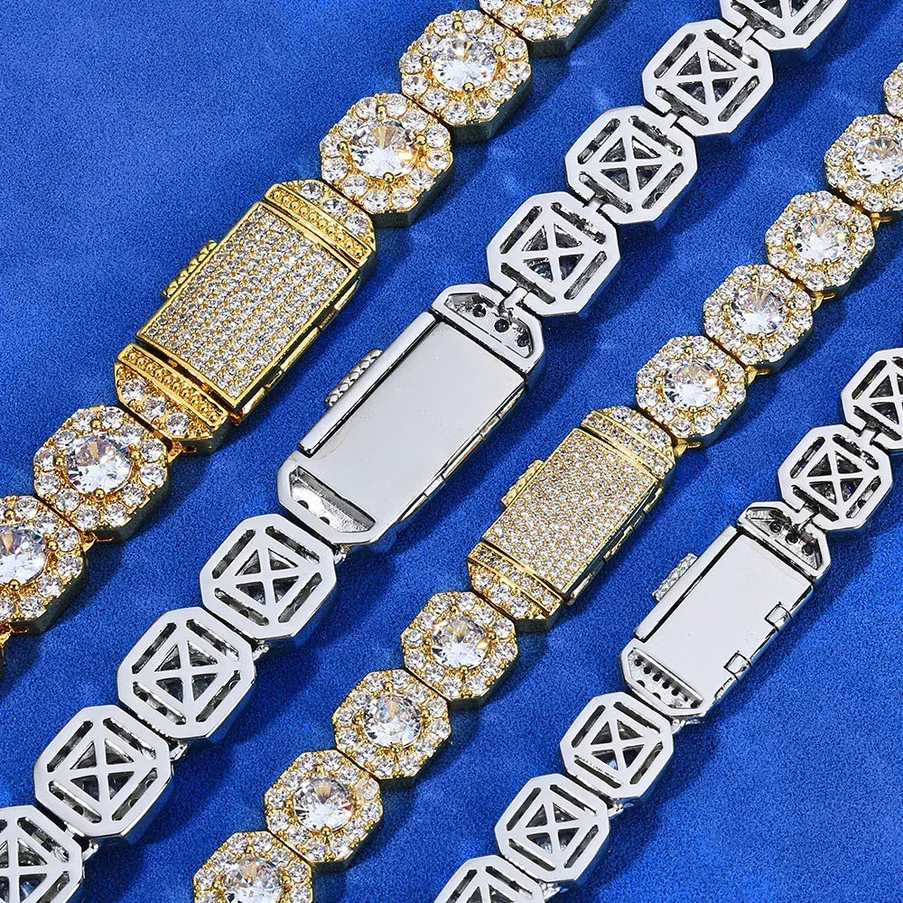 Ice Cube Moissanite Chain – S925 Sterling Silver Iced-Out Hip Hop Men’s Trendy Streetwear Necklace - CaratixJewelry