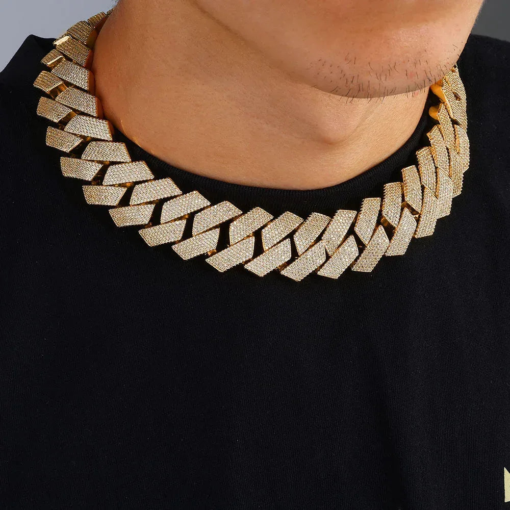 -Cut Moissanite Cuban Link Chain – S925 Sterling Silver Iced-Out Hip Hop Men’s Luxury Streetwear Necklace - CaratixJewelry