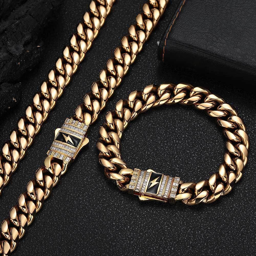 Cuban Chain Bracelet with Stainless Steel - CaratixJewelry