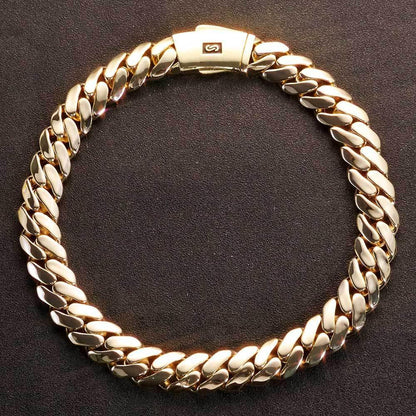 20mm Polished Cuban Link Necklace Gold Chain Rapper Style for Men | Caratix Jewelry - CaratixJewelry