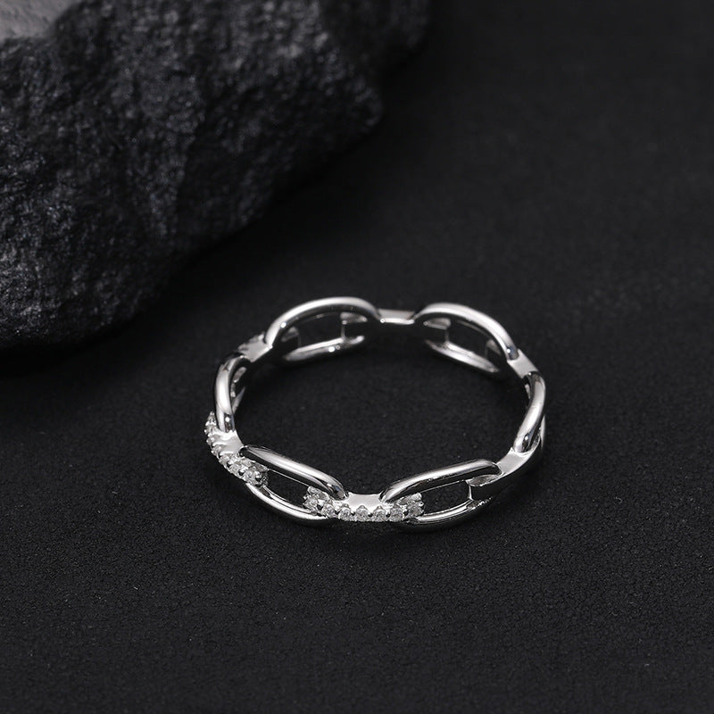 Dainty Moissanite Minimalist Ring S925 Silver Band | Caratix