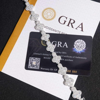 13mm Moissanite Cross Cuban Link Bracelet | S925 Silver Hip Hop Jewelry - CaratixJewelry