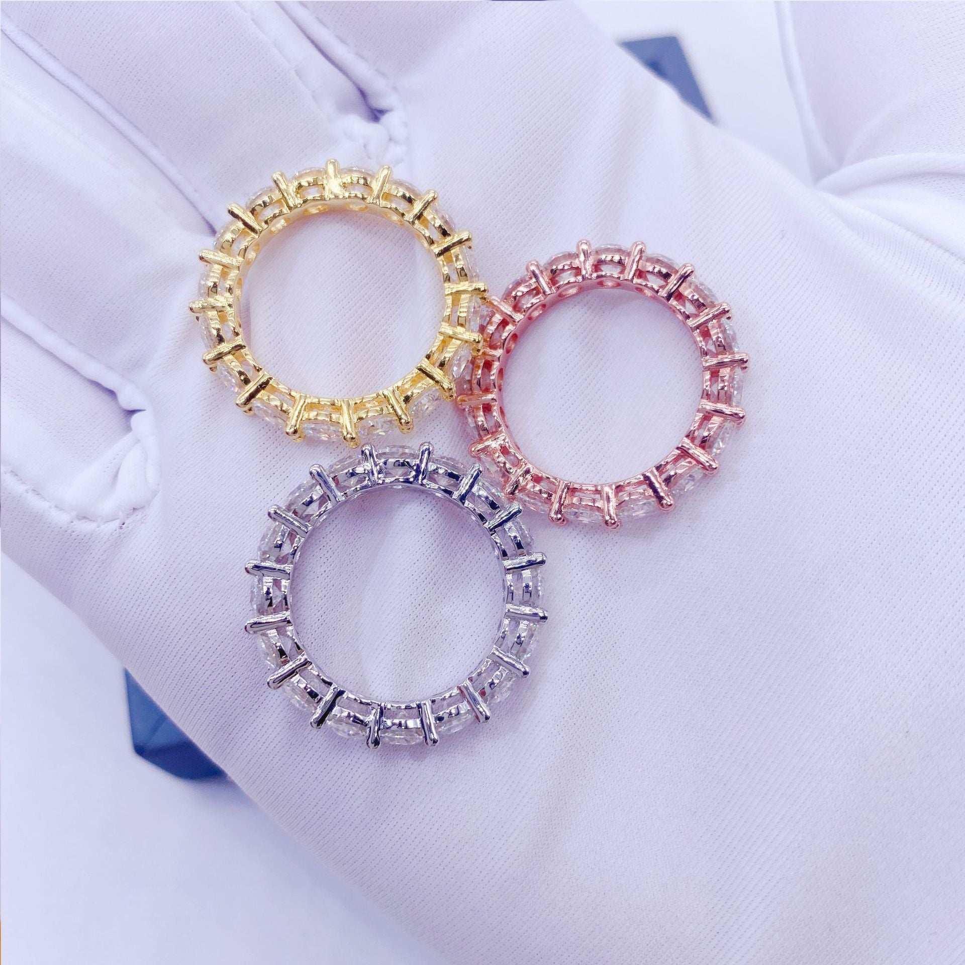 4.0mm VVS Moissanite Band Ring | S925 Silver Unisex Iced Out Hip Hop Jewelry - CaratixJewelry